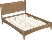Santos Vegan Leather Headboard and Wood King Bed in Brown - B1265Brown-K