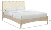 Santos Vegan Leather Headboard and Wood King Bed in Cream - B1264Cream-K