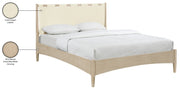Santos Vegan Leather Headboard and Wood King Bed in Cream - B1264Cream-K