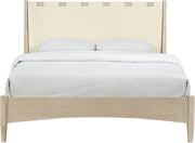 Santos Vegan Leather Headboard and Wood King Bed in Cream - B1264Cream-K