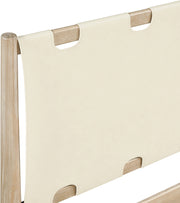 Santos Vegan Leather Headboard and Wood King Bed in Cream - B1264Cream-K