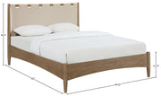 Santos Vegan Leather Headboard and Wood Queen Bed in Beige - B1265Beige-Q