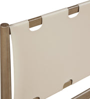 Santos Vegan Leather Headboard and Wood Queen Bed in Beige - B1265Beige-Q