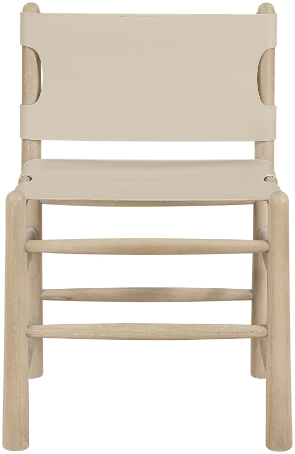Santos Vegan Leather Upholstered Dining Chair in Beige, Set of 2 - 77094Beige-C