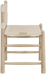 Santos Vegan Leather Upholstered Dining Chair in Beige, Set of 2 - 77094Beige-C
