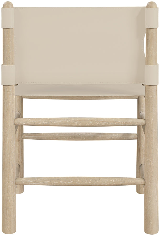 Santos Vegan Leather Upholstered Dining Chair in Beige, Set of 2 - 77094Beige-C