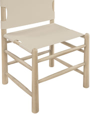 Santos Vegan Leather Upholstered Dining Chair in Beige, Set of 2 - 77094Beige-C