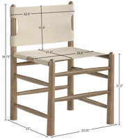 Santos Vegan Leather Upholstered Dining Chair in Beige, Set of 2 - 77095Beige-C