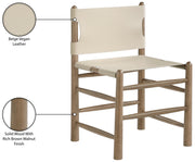 Santos Vegan Leather Upholstered Dining Chair in Beige, Set of 2 - 77095Beige-C