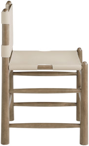 Santos Vegan Leather Upholstered Dining Chair in Beige, Set of 2 - 77095Beige-C