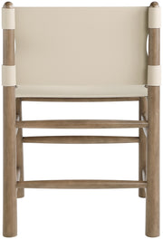 Santos Vegan Leather Upholstered Dining Chair in Beige, Set of 2 - 77095Beige-C