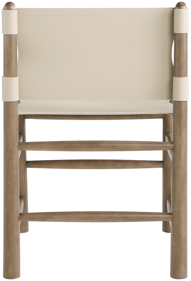 Santos Vegan Leather Upholstered Dining Chair in Beige, Set of 2 - 77095Beige-C