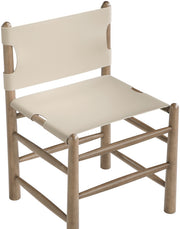 Santos Vegan Leather Upholstered Dining Chair in Beige, Set of 2 - 77095Beige-C