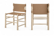 Santos Vegan Leather Upholstered Dining Chair in Brown, Set of 2 - 77094Brown-C