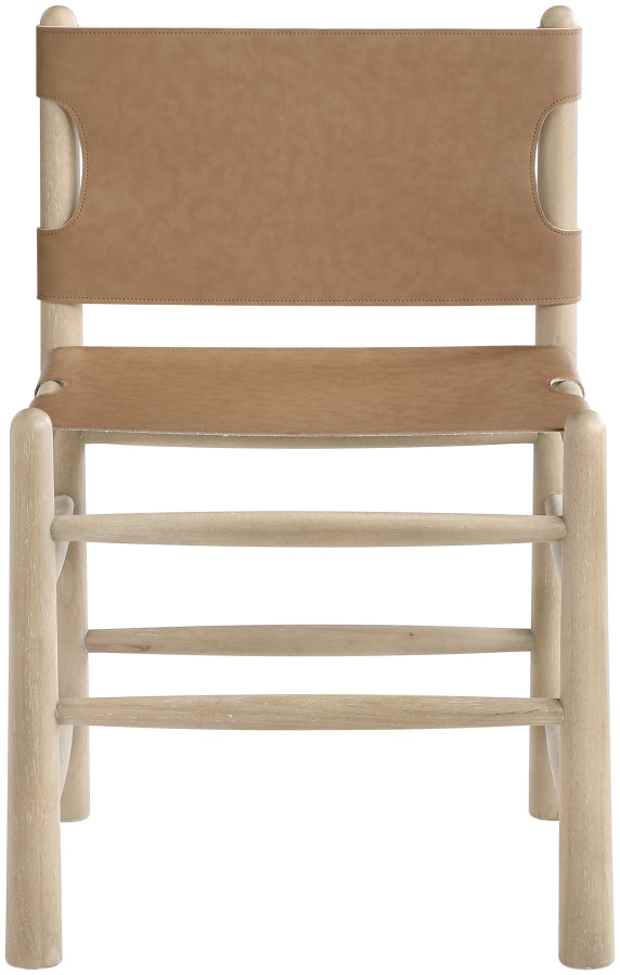 Santos Vegan Leather Upholstered Dining Chair in Brown, Set of 2 - 77094Brown-C