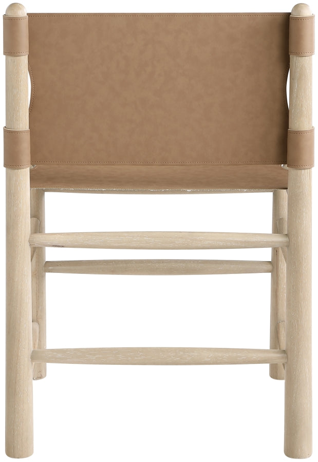 Santos Vegan Leather Upholstered Dining Chair in Brown, Set of 2 - 77094Brown-C