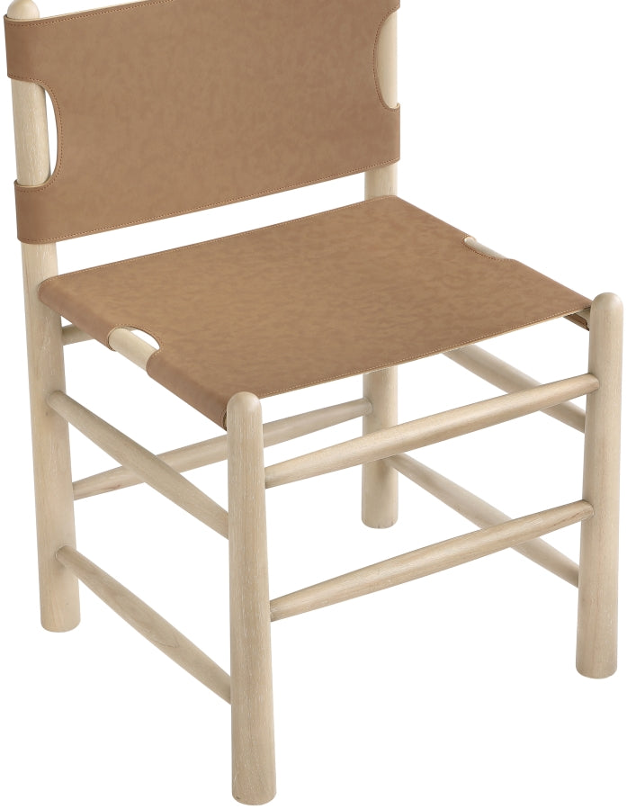 Santos Vegan Leather Upholstered Dining Chair in Brown, Set of 2 - 77094Brown-C