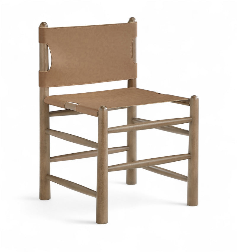 Santos Vegan Leather Upholstered Dining Chair in Brown, Set of 2 - 77095Brown-C