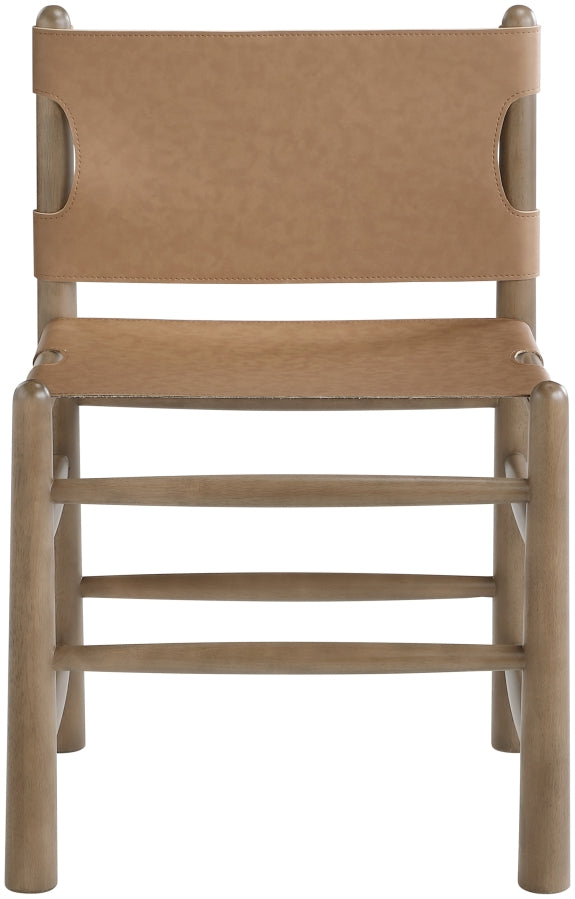 Santos Vegan Leather Upholstered Dining Chair in Brown, Set of 2 - 77095Brown-C