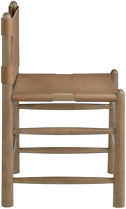 Santos Vegan Leather Upholstered Dining Chair in Brown, Set of 2 - 77095Brown-C