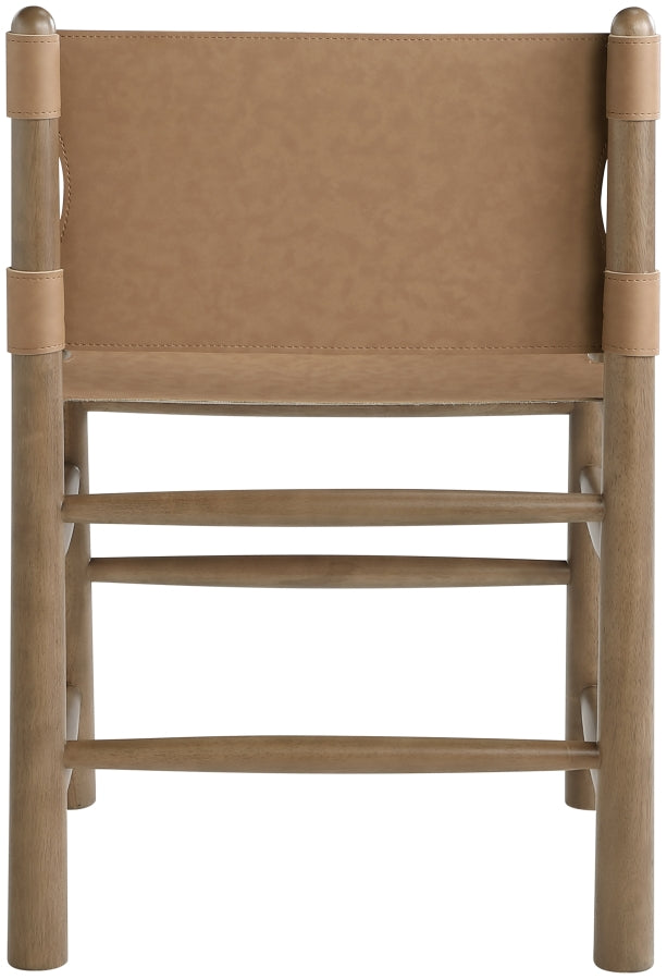 Santos Vegan Leather Upholstered Dining Chair in Brown, Set of 2 - 77095Brown-C
