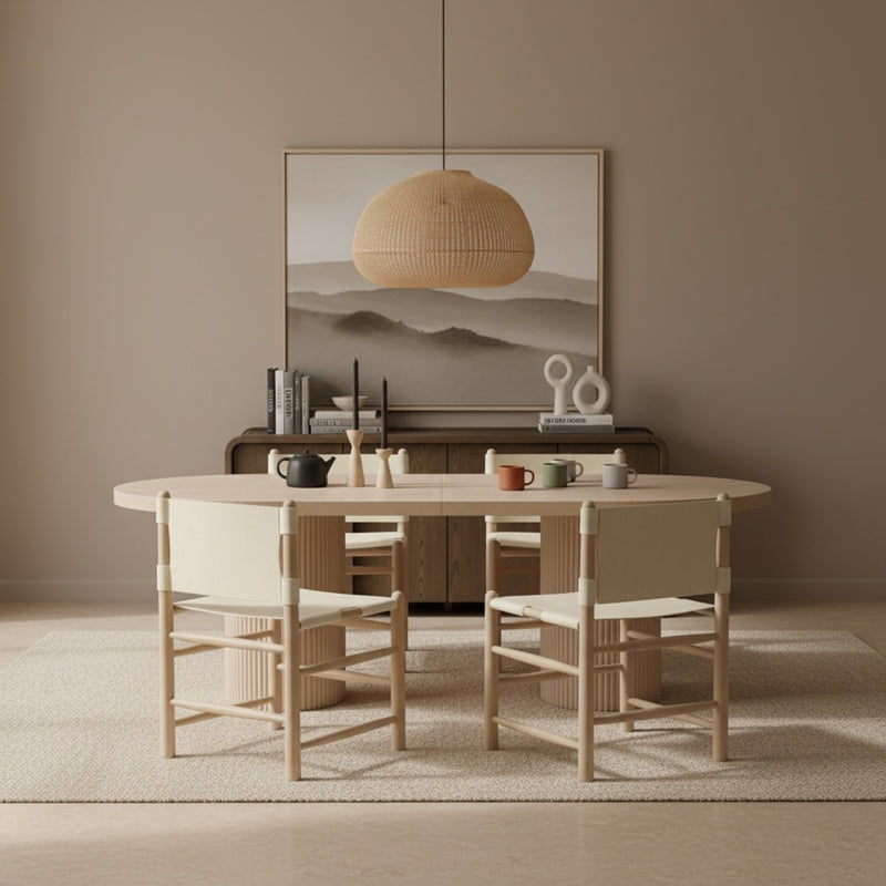 Santos Vegan Leather Upholstered Dining Chair in Cream, Set of 2 - 77094Cream-C