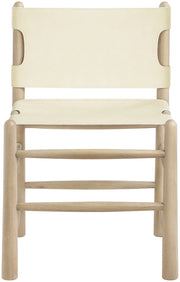 Santos Vegan Leather Upholstered Dining Chair in Cream, Set of 2 - 77094Cream-C