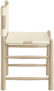 Santos Vegan Leather Upholstered Dining Chair in Cream, Set of 2 - 77094Cream-C