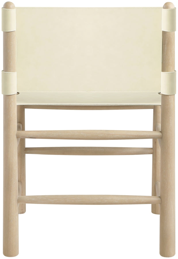 Santos Vegan Leather Upholstered Dining Chair in Cream, Set of 2 - 77094Cream-C