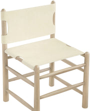 Santos Vegan Leather Upholstered Dining Chair in Cream, Set of 2 - 77094Cream-C