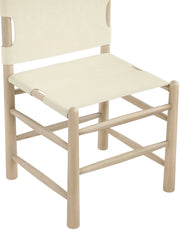 Santos Vegan Leather Upholstered Dining Chair in Cream, Set of 2 - 77094Cream-C