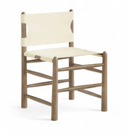 Santos Vegan Leather Upholstered Dining Chair in Cream, Set of 2 - 77095Cream-C