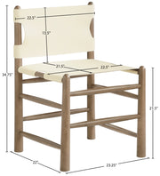 Santos Vegan Leather Upholstered Dining Chair in Cream, Set of 2 - 77095Cream-C