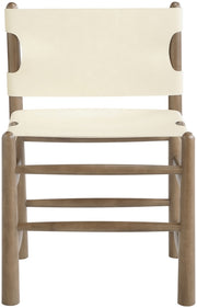 Santos Vegan Leather Upholstered Dining Chair in Cream, Set of 2 - 77095Cream-C