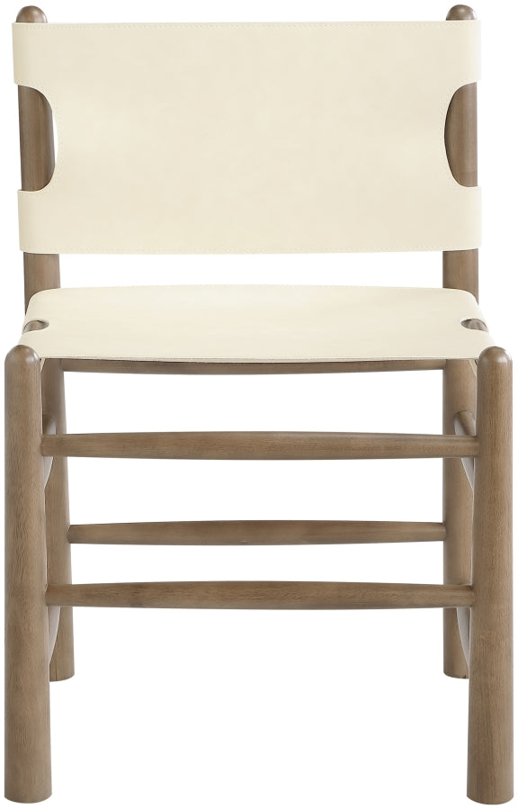 Santos Vegan Leather Upholstered Dining Chair in Cream, Set of 2 - 77095Cream-C