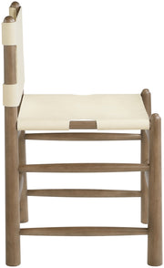 Santos Vegan Leather Upholstered Dining Chair in Cream, Set of 2 - 77095Cream-C