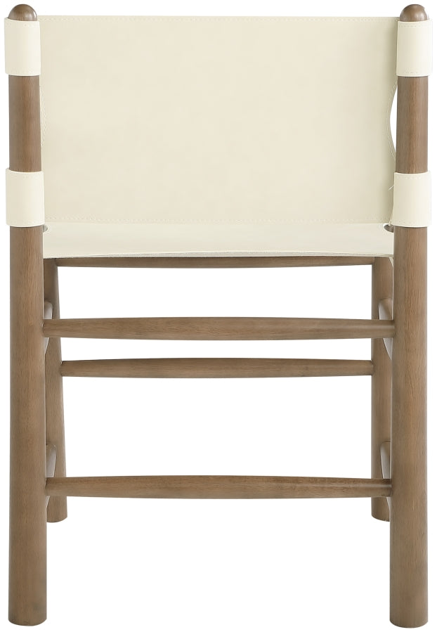 Santos Vegan Leather Upholstered Dining Chair in Cream, Set of 2 - 77095Cream-C