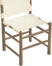 Santos Vegan Leather Upholstered Dining Chair in Cream, Set of 2 - 77095Cream-C