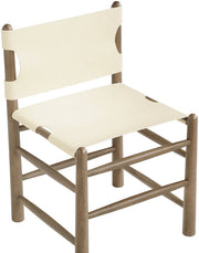Santos Vegan Leather Upholstered Dining Chair in Cream, Set of 2 - 77095Cream-C