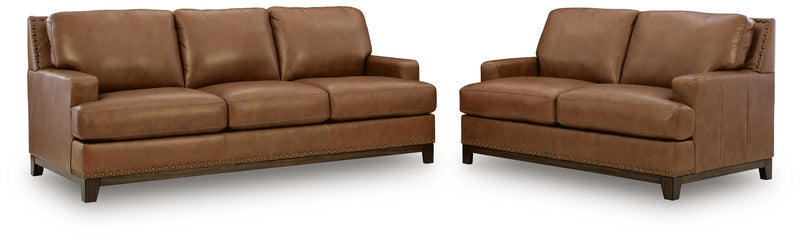 Saonara Sofa and Loveseat in Amber - PKG023819