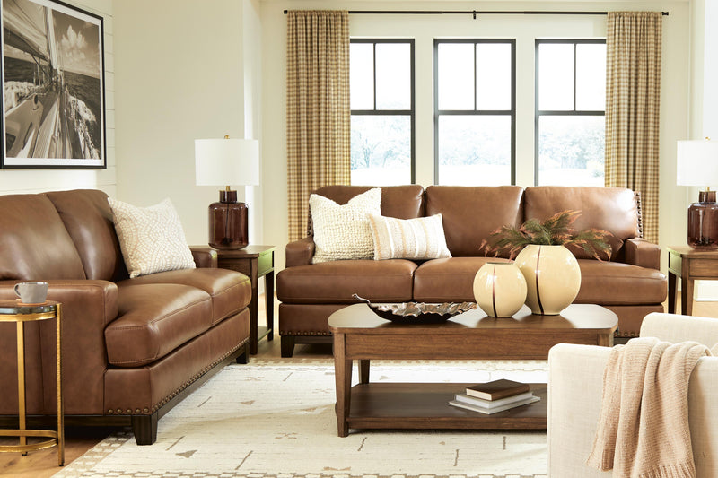 Saonara Sofa and Loveseat in Amber - PKG023819
