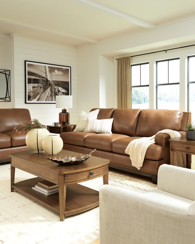 Saonara Sofa and Loveseat in Amber - PKG023819