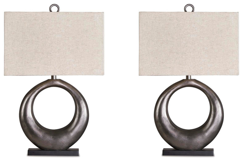 Saria Antique Silver Finish Table Lamp (Set of 2) - L207394X2