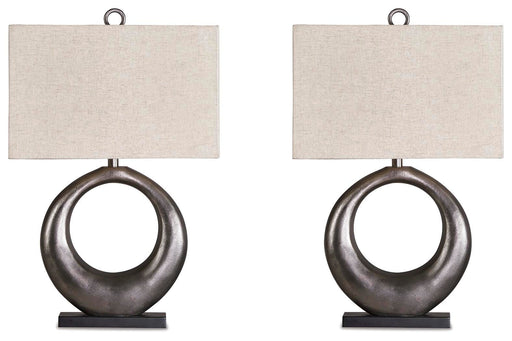 Saria Antique Silver Finish Table Lamp (Set of 2) - L207394X2