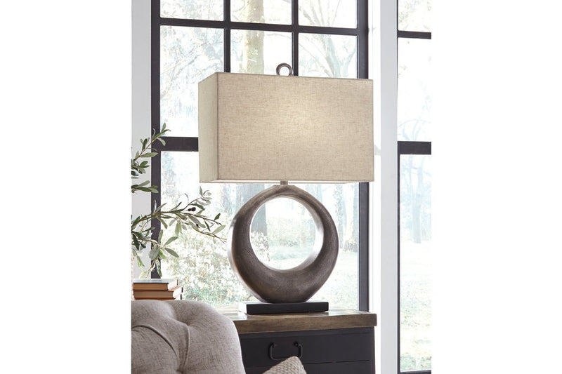Saria Antique Silver Finish Table Lamp - Gate FurnitureTable Lamp