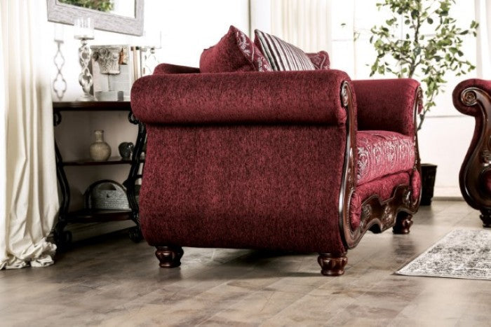 Sassari Burgundy Loveseat - SM6447-LV
