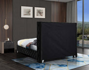 Savan Velvet King Bed Black - Gate FurnitureKing Bed