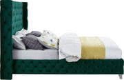 Savan Velvet King Bed Green - Gate FurnitureKing Bed