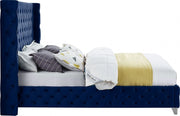Savan Velvet Queen Bed Blue - Gate FurnitureQueen Bed