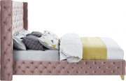 Savan Velvet Queen Bed Pink - Gate FurnitureQueen Bed